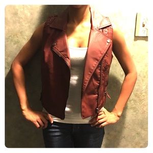 Burgundy Leather Vest