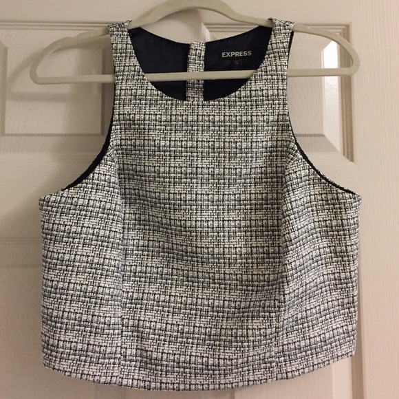 EXPRESS Tweed Crop Top - Size L- NWT