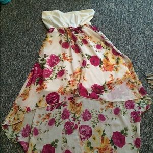 Floral dress high low