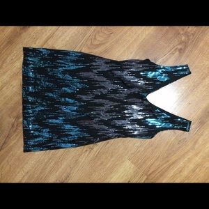 Love Reign Black and Blue Sequin Party Dress