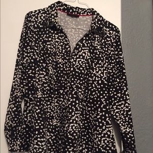 Long sleeve speckled button up