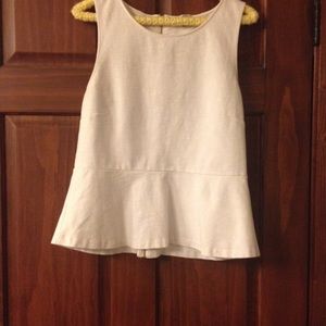 [J Crew] white peplum top