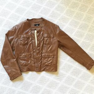 Caramel Faux Leather Jacket