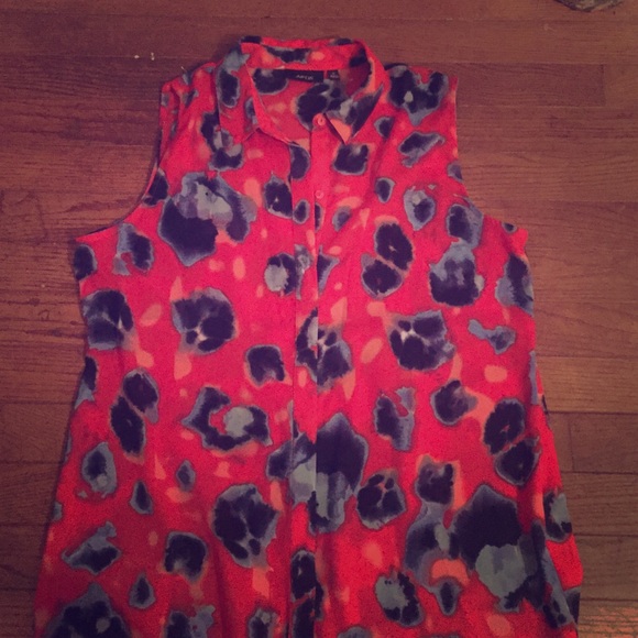 Red/Blue Pattern Blouse