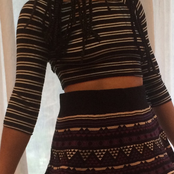 Striped black crop top