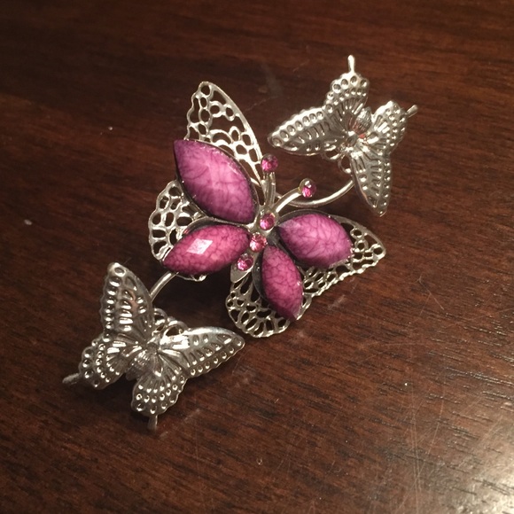 Purple butterfly ring