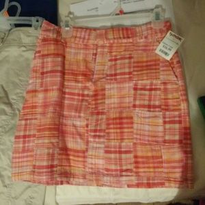 Pink plaid skirt