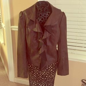 Brown micro fiber feeling jacket