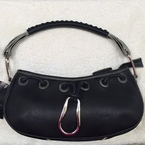 BCBG Maxazria Black Leather Shoulder Handbag