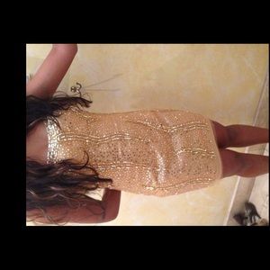 Dave and Johnny Gold Sequin Dress