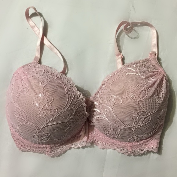 Pale Pink Lace Push Up Bra