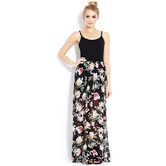 Floral Chiffon Maxi Dress