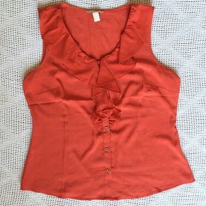 Beautiful Orange Ruffle Blouse