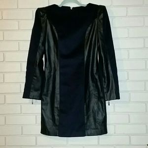 Dolce & Gabbana wool and faux leather dress