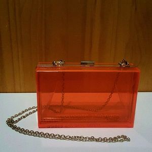 Orange Translucent Perspex Clutch