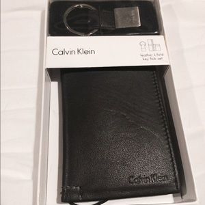Calvin Klein L-fold Black Leather Wallet