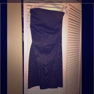 Dark gray strapless pencil dress!
