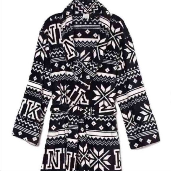 VS PINK PLUSH ROBE SIZE M/L - Picture 2 of 2