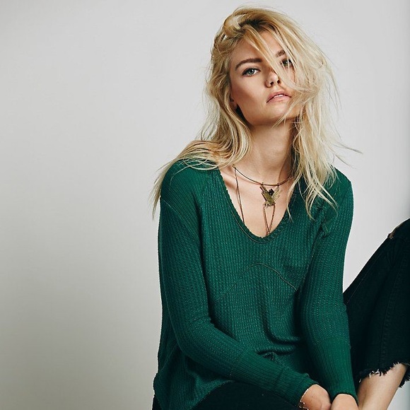 Free People Sunset Park Thermal Evergreen sz. Sm