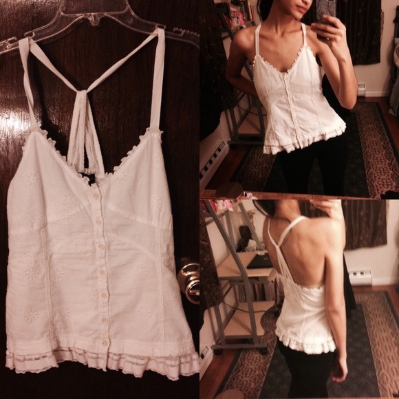 White Flowy Tank Top