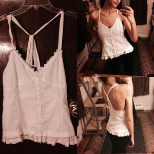 White Flowy Tank Top