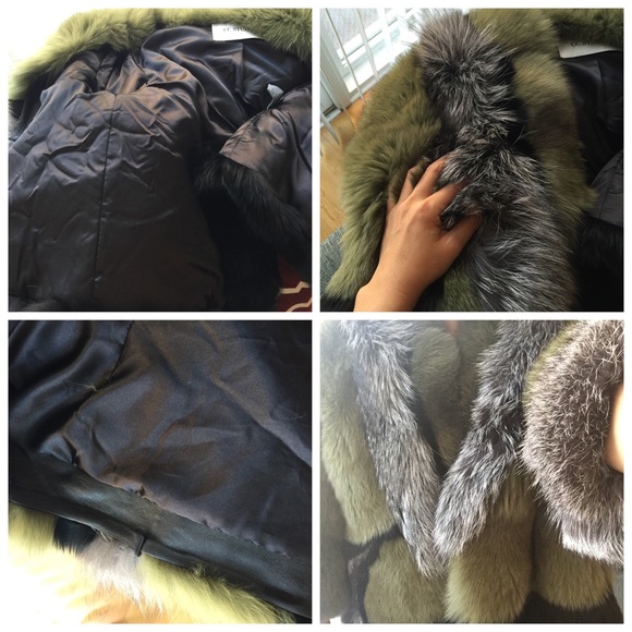 Gorgeous Fox Fur color block coat S fits like M - Picture 5 of 7