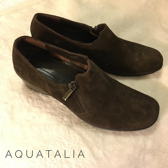 Aquatalia Shoes - ⬇️ Brown zipper wedge loafers