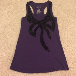 Miley Cyrus Max Azria racer back tank w/sequin bow