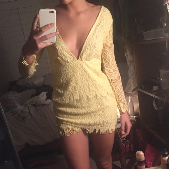yellow laced dress