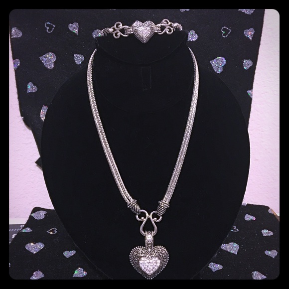 Lia Sophia Heart Necklace and Bracelet set
