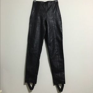Vintage Black High Waisted Leather Leggings