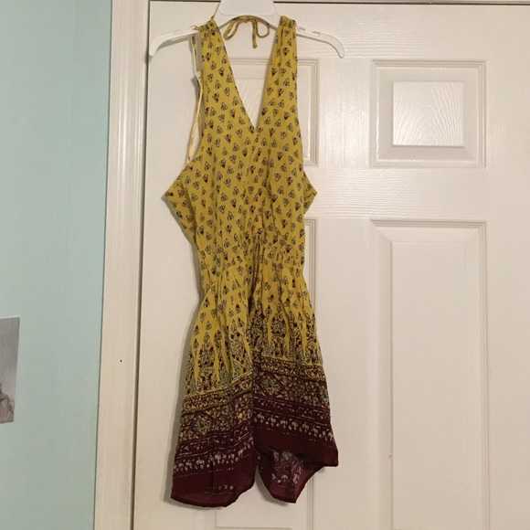 Red and yellow hollister romper