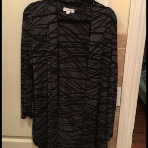 New Calvin Klein Long Black and Gray Cardigan