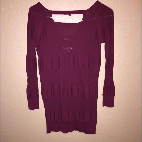 Lauren Conrad maroon sweater dress