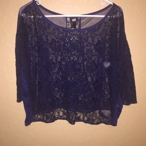 H&M lace semi crop top