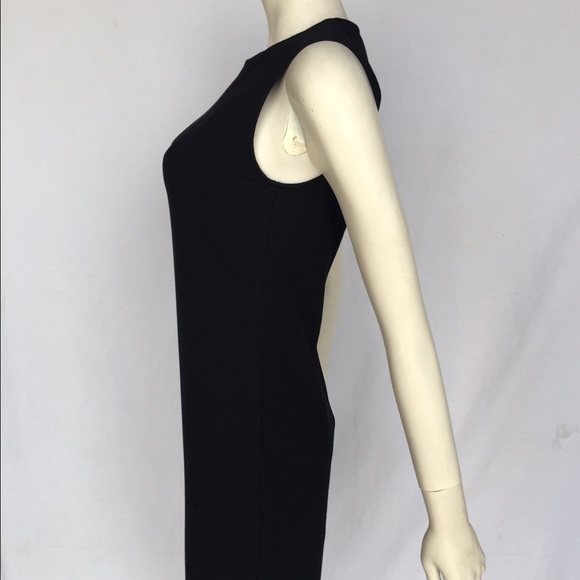 VINCE black textured ponte sleeveless dress - Picture 3 of 4