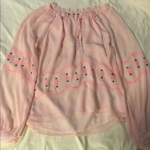 Light pink sheer blouse small