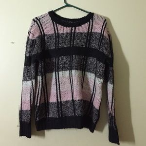 Pink and Black Plaid Forever 21 Sweater