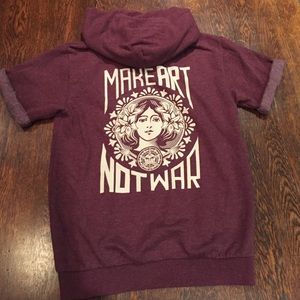 Maroon Obey Make Art Not War hoodie