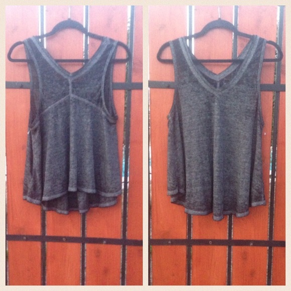 NEW!  Free People Breezy burnout tank in grey - Picture 3 of 4