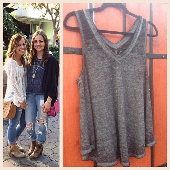NEW!  Free People Breezy burnout tank in grey - Picture 4 of 4