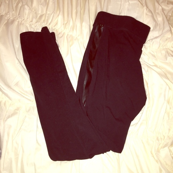 American Eagle Leather Strip Leggings