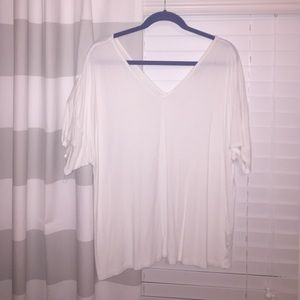 Piko White Short Sleeved Blouse - M