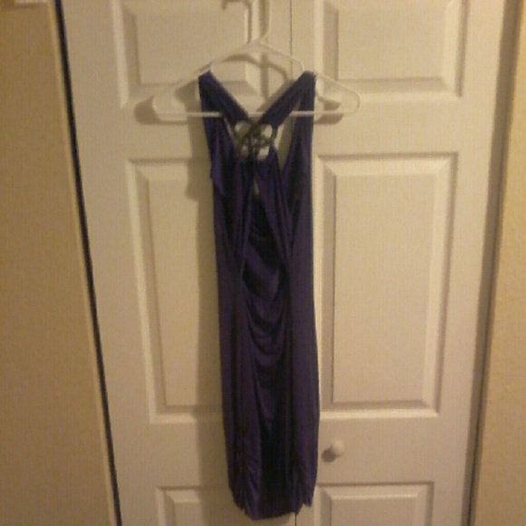 Sexy purple cocktail dress low back size L - Picture 2 of 2