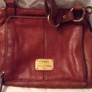 Fossil brown leather bag