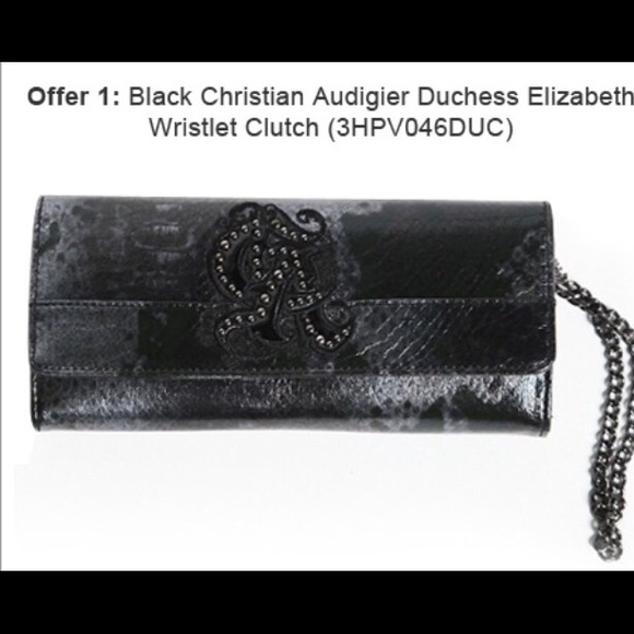 New in box! Christian Audigier black clutch