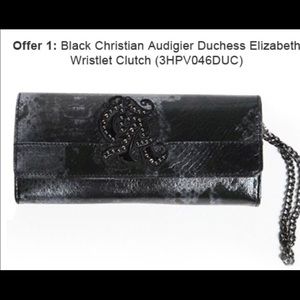 New in box! Christian Audigier black clutch
