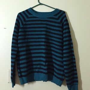 Green and Black Striped Sweater