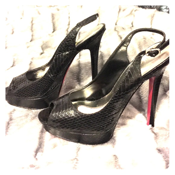 Paris Hilton sling back black heels - Picture 1 of 4