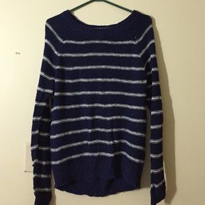 Blue and White Striped Sweater